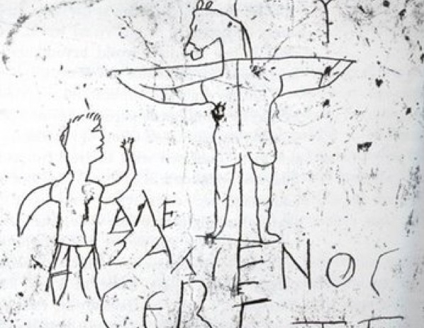 “Alexámenos adorando a su Dios” graffiti del siglo I en Roma