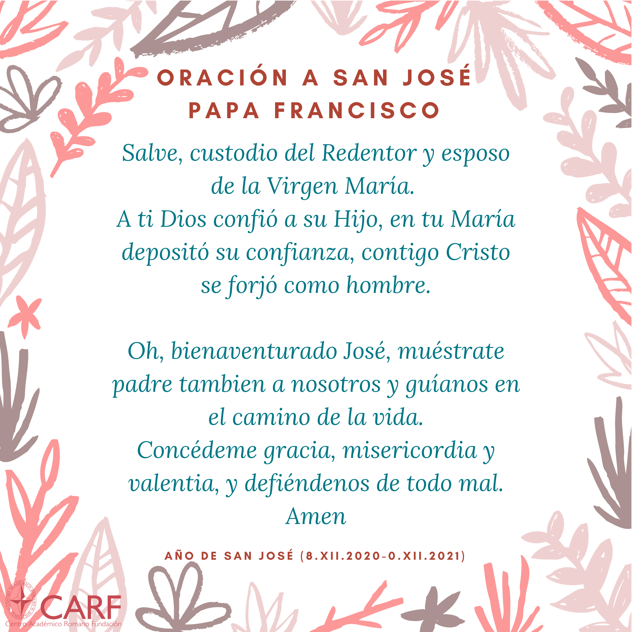 Oraciones a san José mencionadas en ‘Patris corde’ con ocasión del Año de San José.