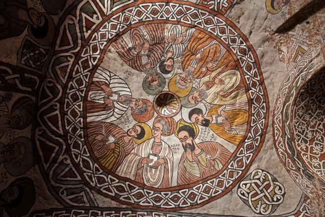 Frescos de la iglesia Abuna Yemata en Etiopía